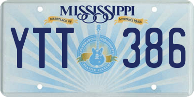 MS license plate YTT386