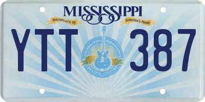 MS license plate YTT387