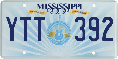 MS license plate YTT392