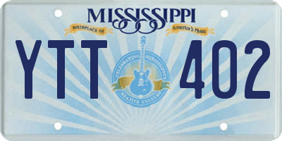 MS license plate YTT402