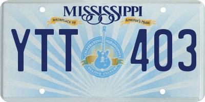 MS license plate YTT403