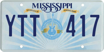 MS license plate YTT417