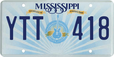 MS license plate YTT418