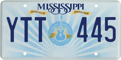 MS license plate YTT445