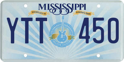 MS license plate YTT450