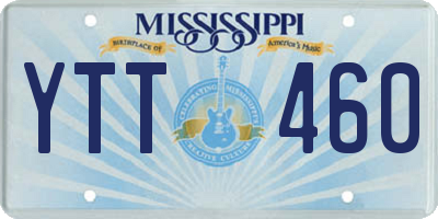 MS license plate YTT460