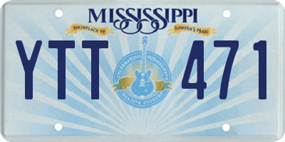 MS license plate YTT471