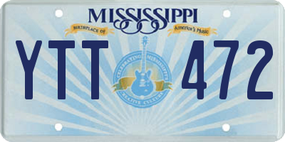 MS license plate YTT472