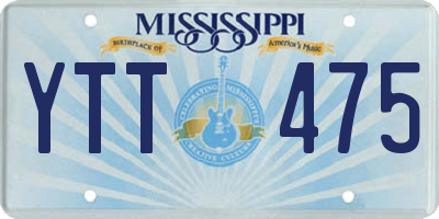 MS license plate YTT475