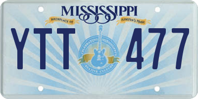 MS license plate YTT477