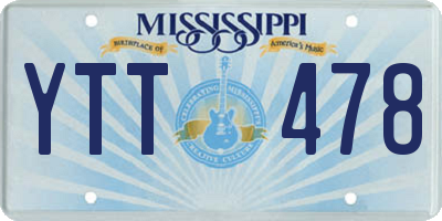 MS license plate YTT478
