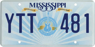 MS license plate YTT481