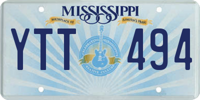 MS license plate YTT494
