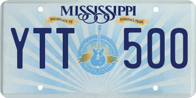 MS license plate YTT500