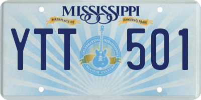 MS license plate YTT501