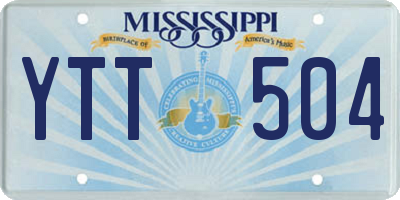 MS license plate YTT504