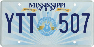 MS license plate YTT507
