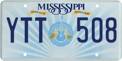 MS license plate YTT508