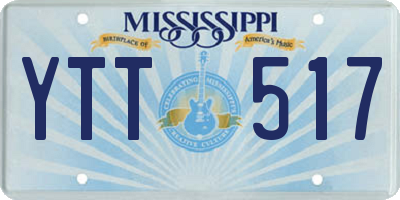 MS license plate YTT517