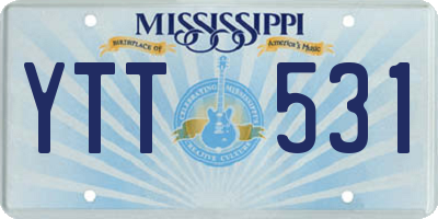 MS license plate YTT531