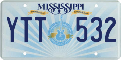 MS license plate YTT532