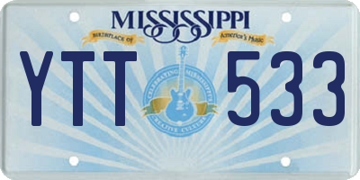 MS license plate YTT533
