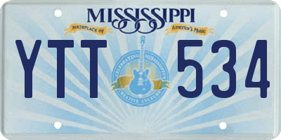 MS license plate YTT534