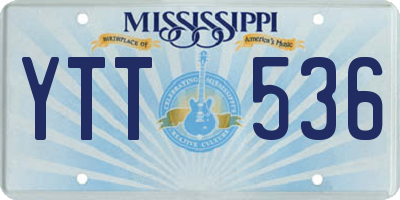 MS license plate YTT536
