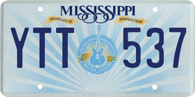 MS license plate YTT537