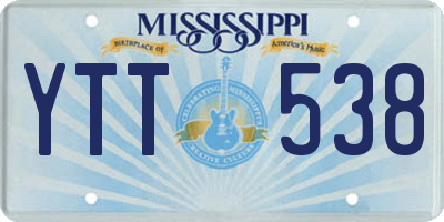 MS license plate YTT538