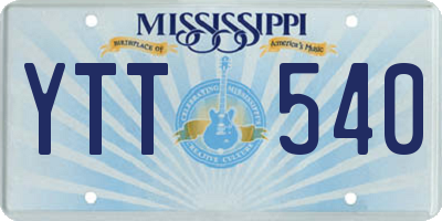 MS license plate YTT540