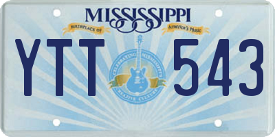 MS license plate YTT543