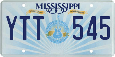 MS license plate YTT545