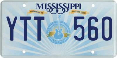MS license plate YTT560