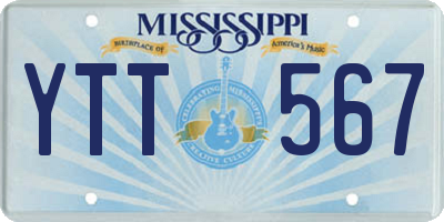 MS license plate YTT567