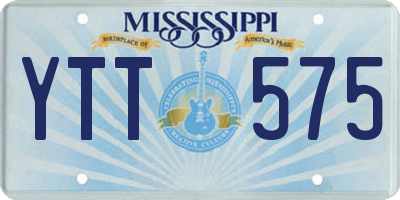 MS license plate YTT575