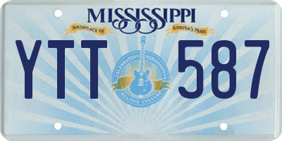 MS license plate YTT587