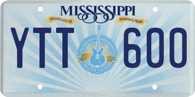 MS license plate YTT600