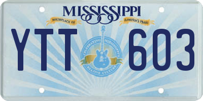 MS license plate YTT603