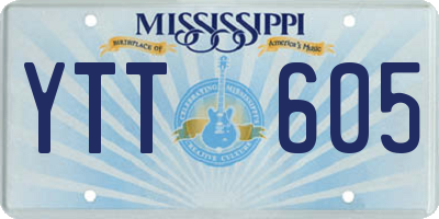 MS license plate YTT605
