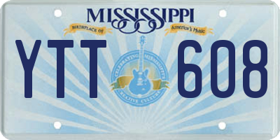 MS license plate YTT608