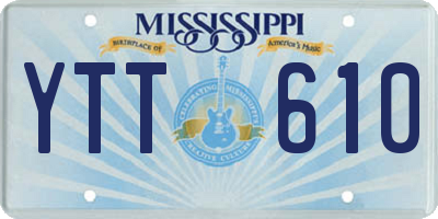 MS license plate YTT610