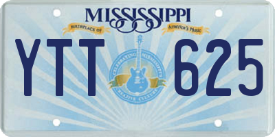 MS license plate YTT625