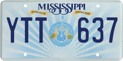 MS license plate YTT637