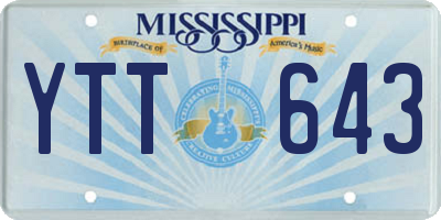 MS license plate YTT643