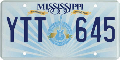 MS license plate YTT645
