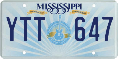 MS license plate YTT647