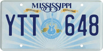 MS license plate YTT648