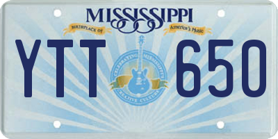 MS license plate YTT650
