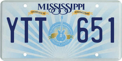 MS license plate YTT651